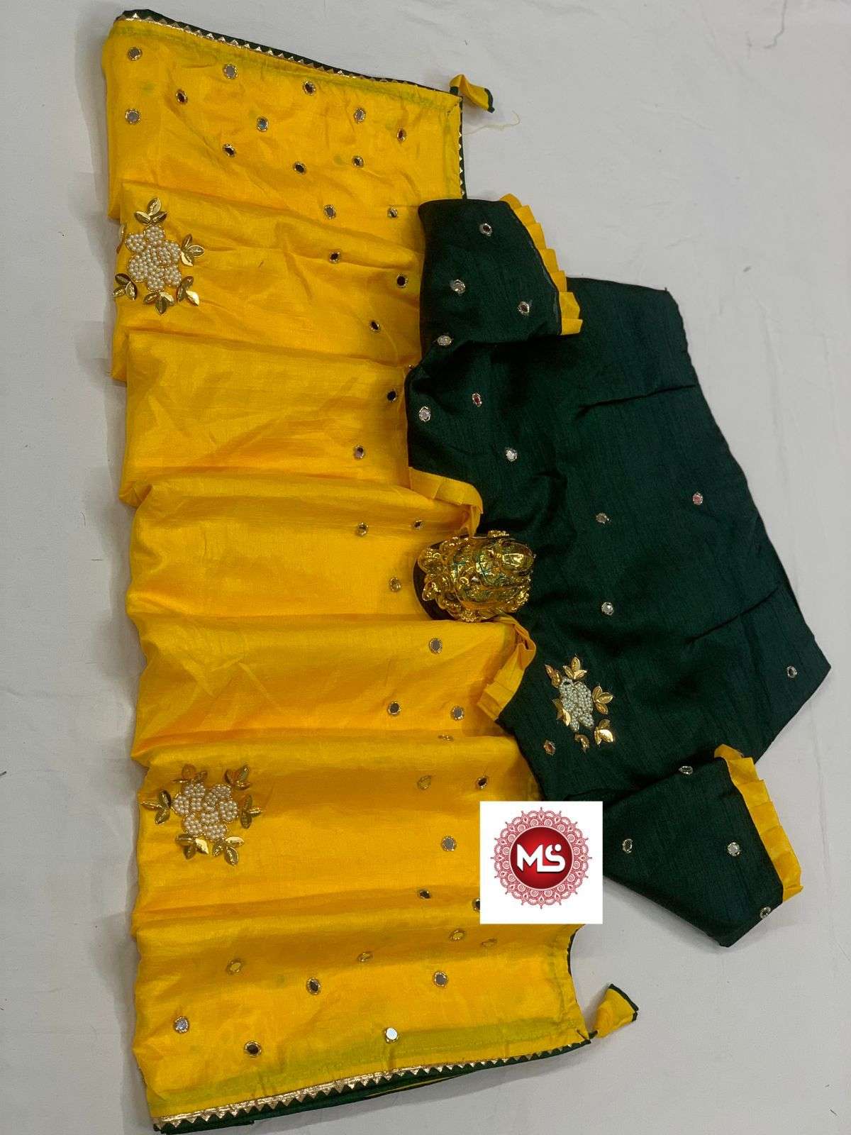 MS BRAND HANDWORK DESIGNER PURE DOLA SILK SAREE
