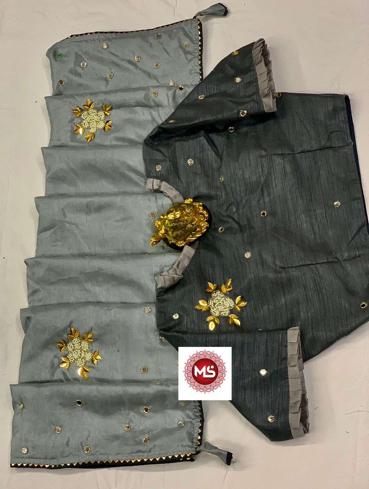 MS BRAND HANDWORK DESIGNER PURE DOLA SILK SAREE
