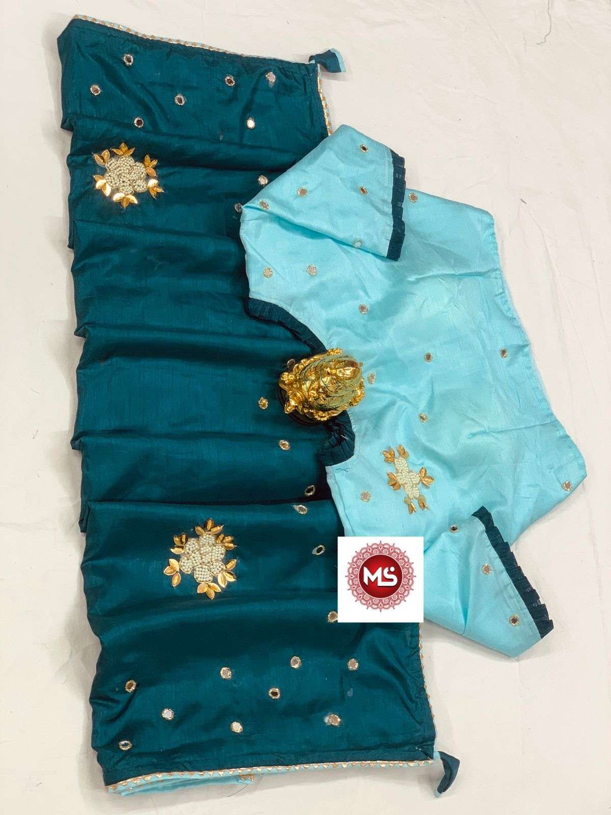 MS BRAND HANDWORK DESIGNER PURE DOLA SILK SAREE