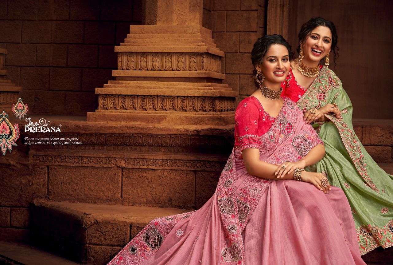 PRERANA SILK CORPORATION DESIGNER ORGANZA NET SAREE 