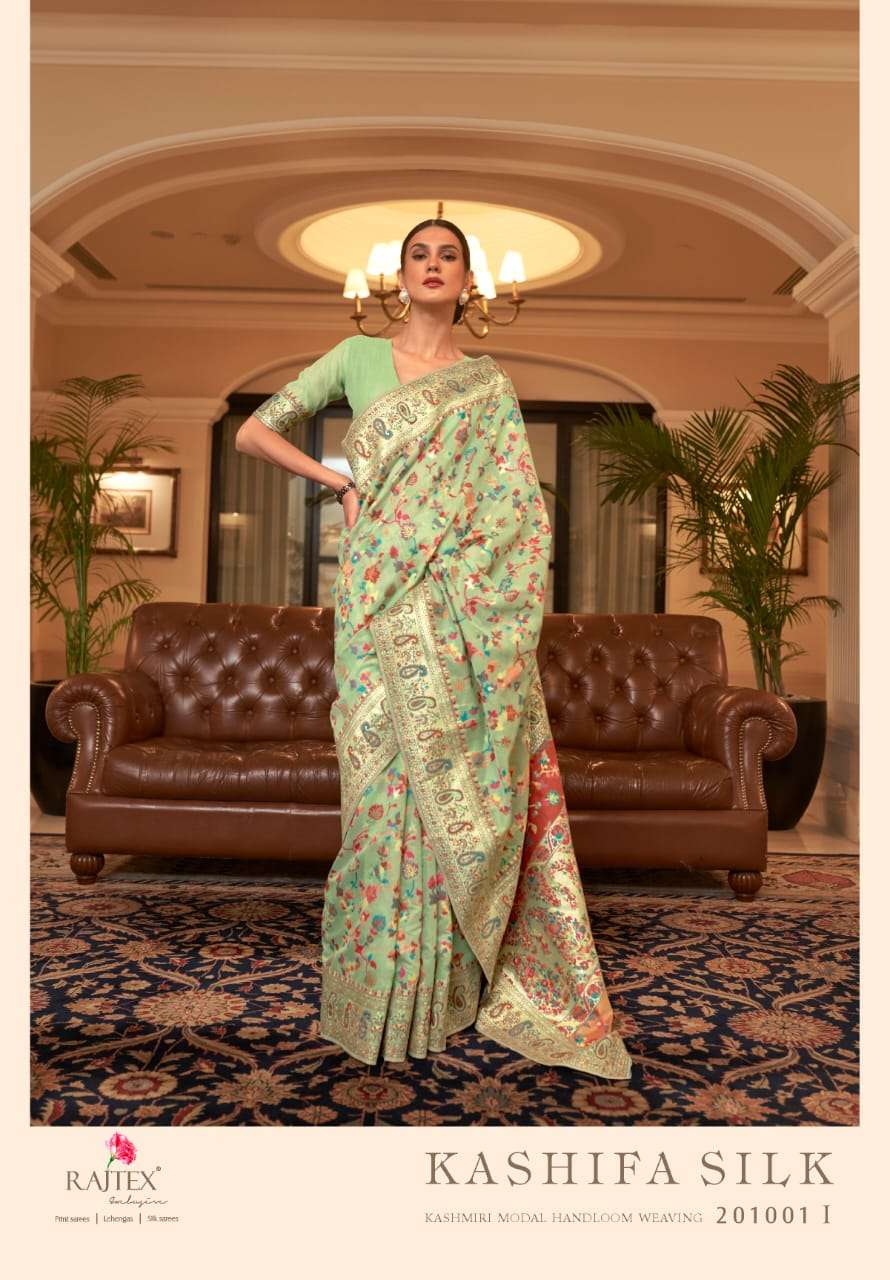 RAJTEX KASHIFA COLORS DESIGNER PURE KASHMIRI MODAL WEAVING SAREE 