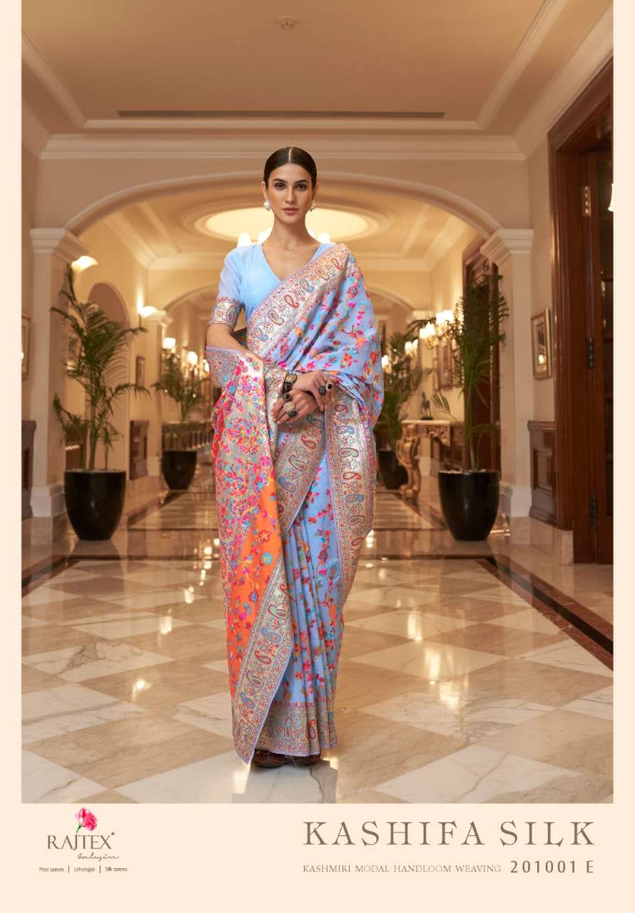 RAJTEX KASHIFA COLORS DESIGNER PURE KASHMIRI MODAL WEAVING SAREE 