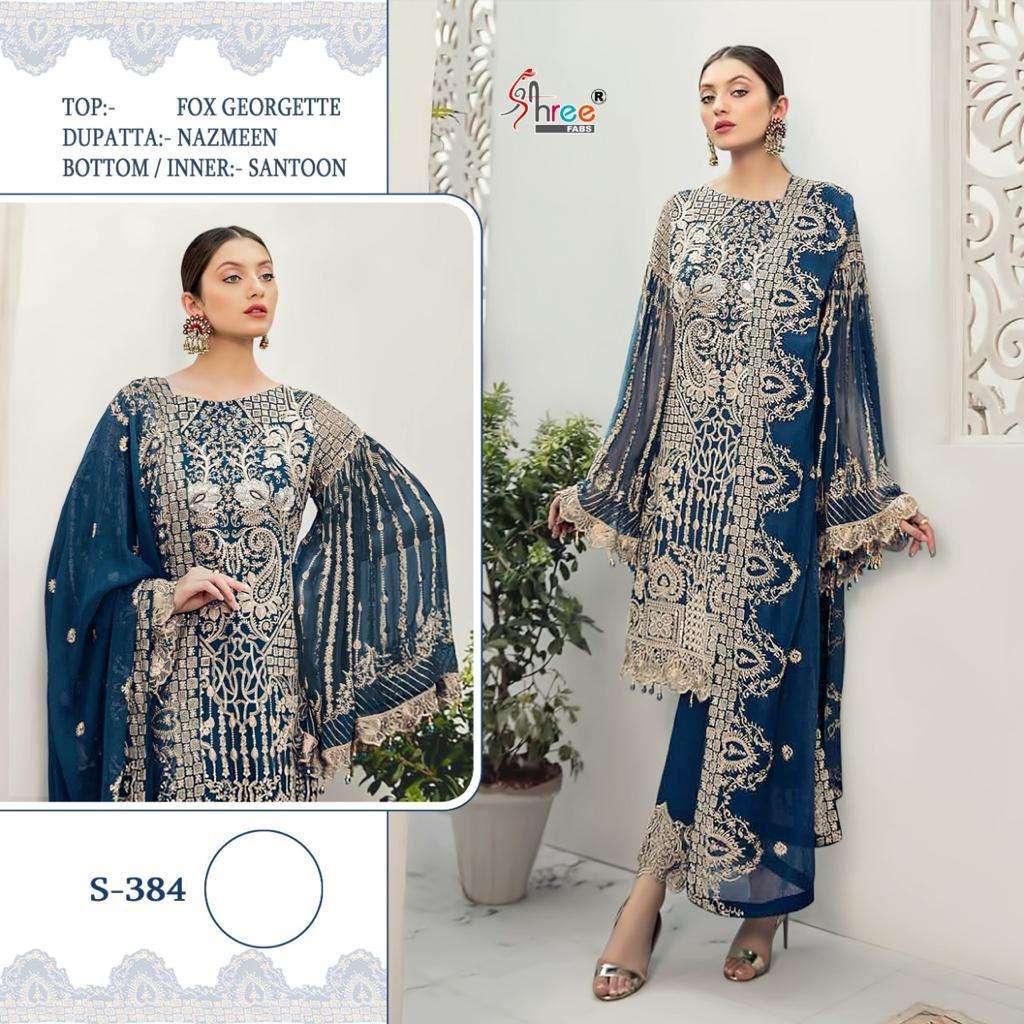 SHREE FAB S-384 COLORS DESIGNER GEORGETTE SUIT 