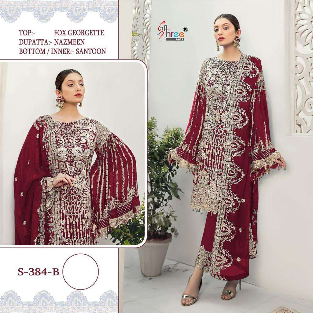 SHREE FAB S-384 COLORS DESIGNER GEORGETTE SUIT 
