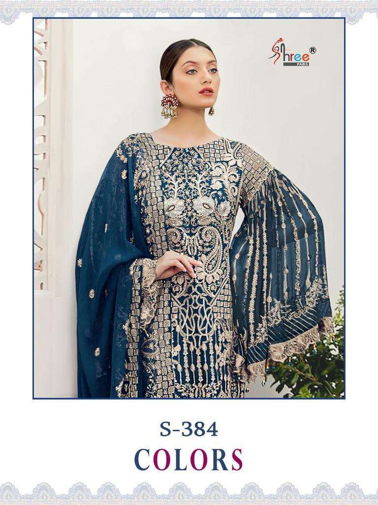 SHREE FAB S-384 COLORS DESIGNER GEORGETTE SUIT 