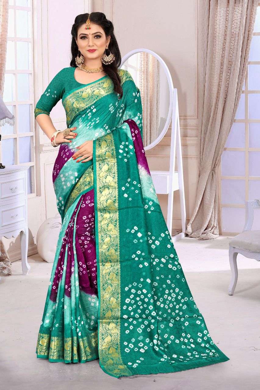 Elegant Art Silk Bandhani Saree