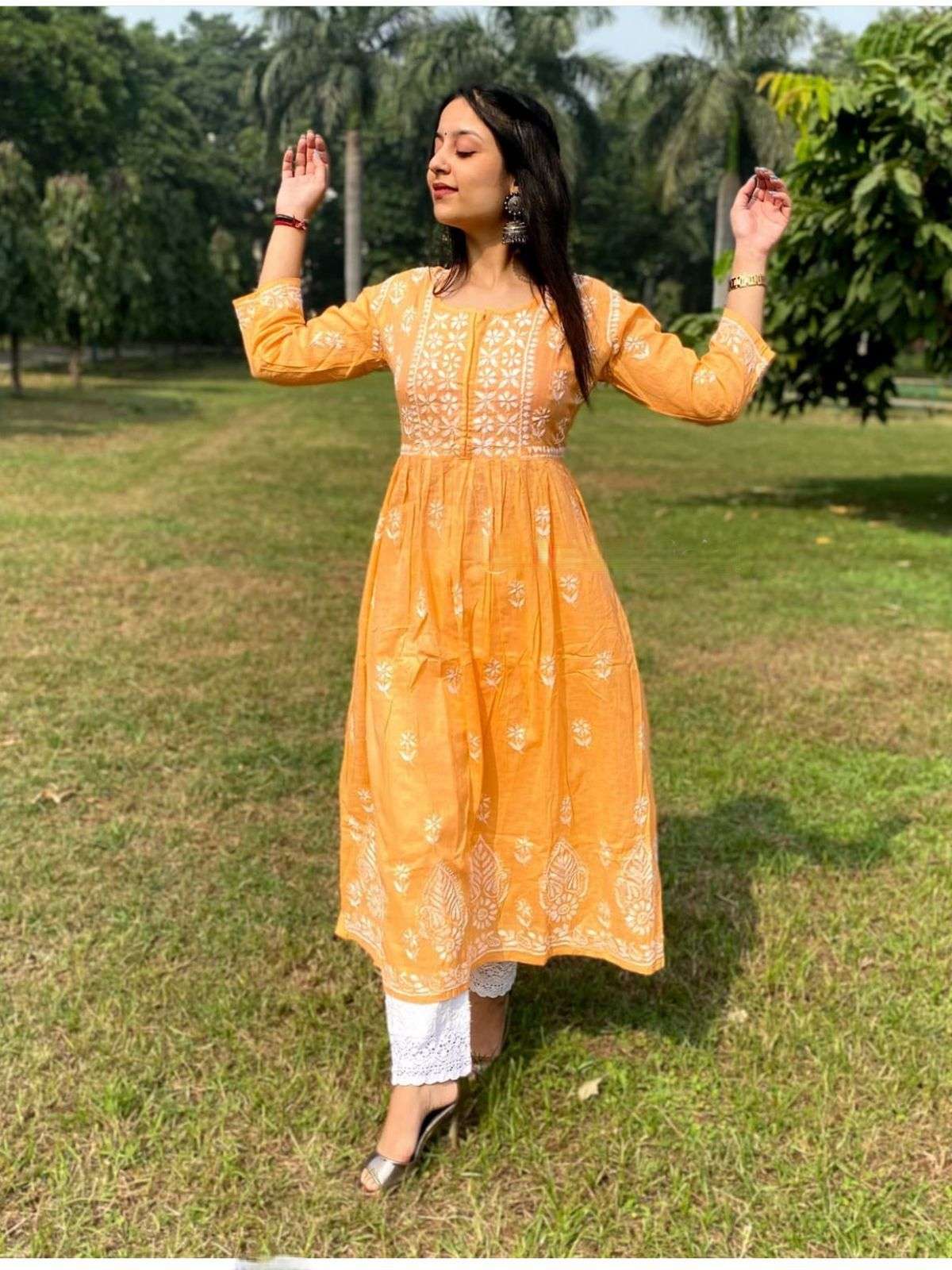 X-LADY 6 COLORS DESIGNER PREMIUM RAYON COTTON KURTI 