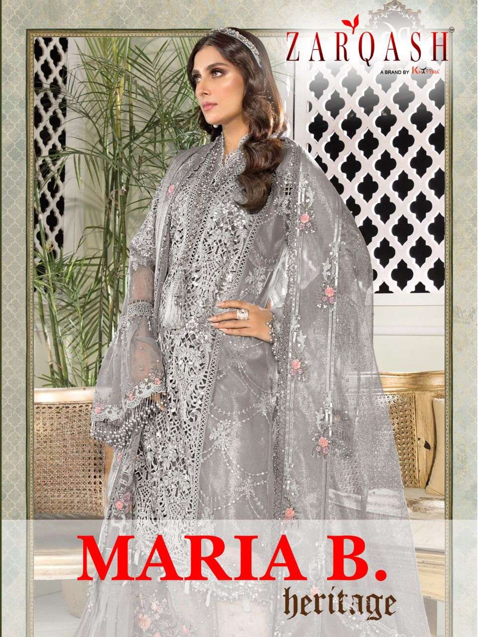 ZARQASH MARIA.B HERITAGE Z-2081 DESIGNER ORGANZA SUIT 