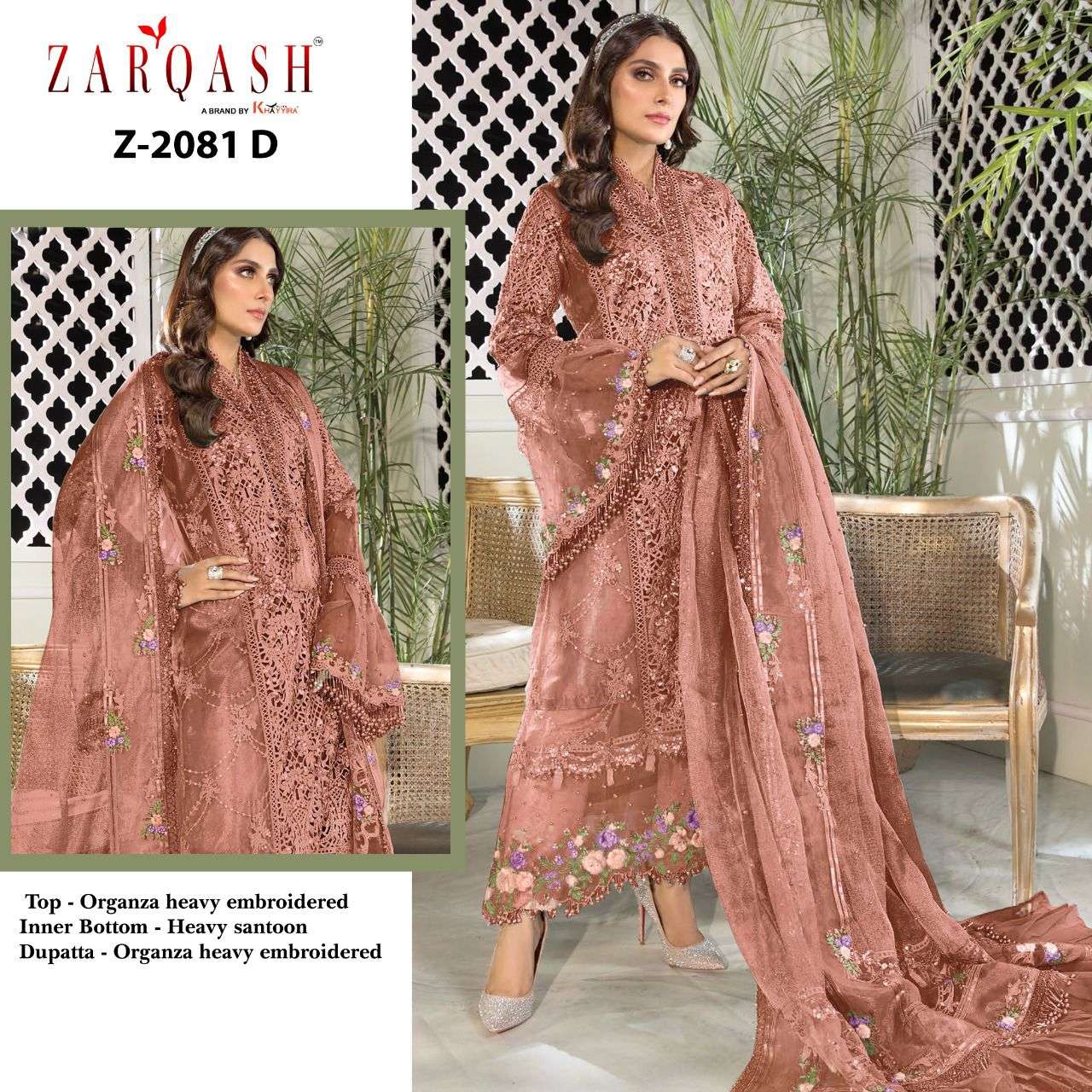 ZARQASH MARIA.B HERITAGE Z-2081 DESIGNER ORGANZA SUIT 