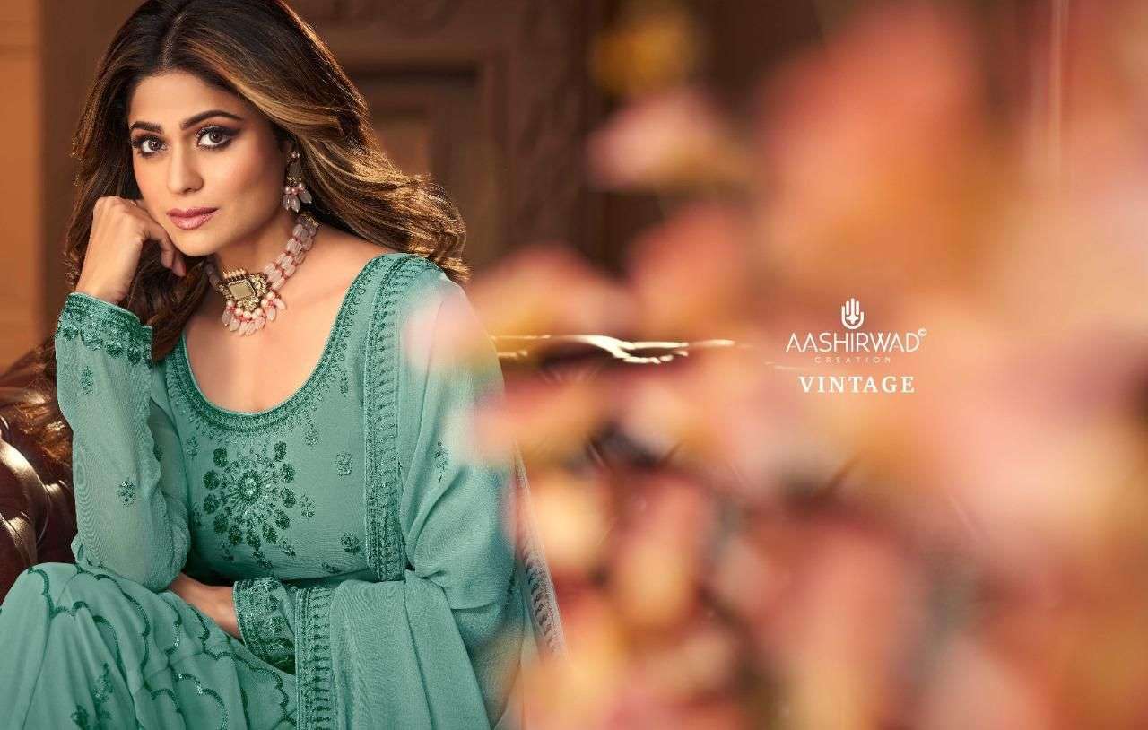 aashirwad vintage series 8683-8687 real georgette suit 