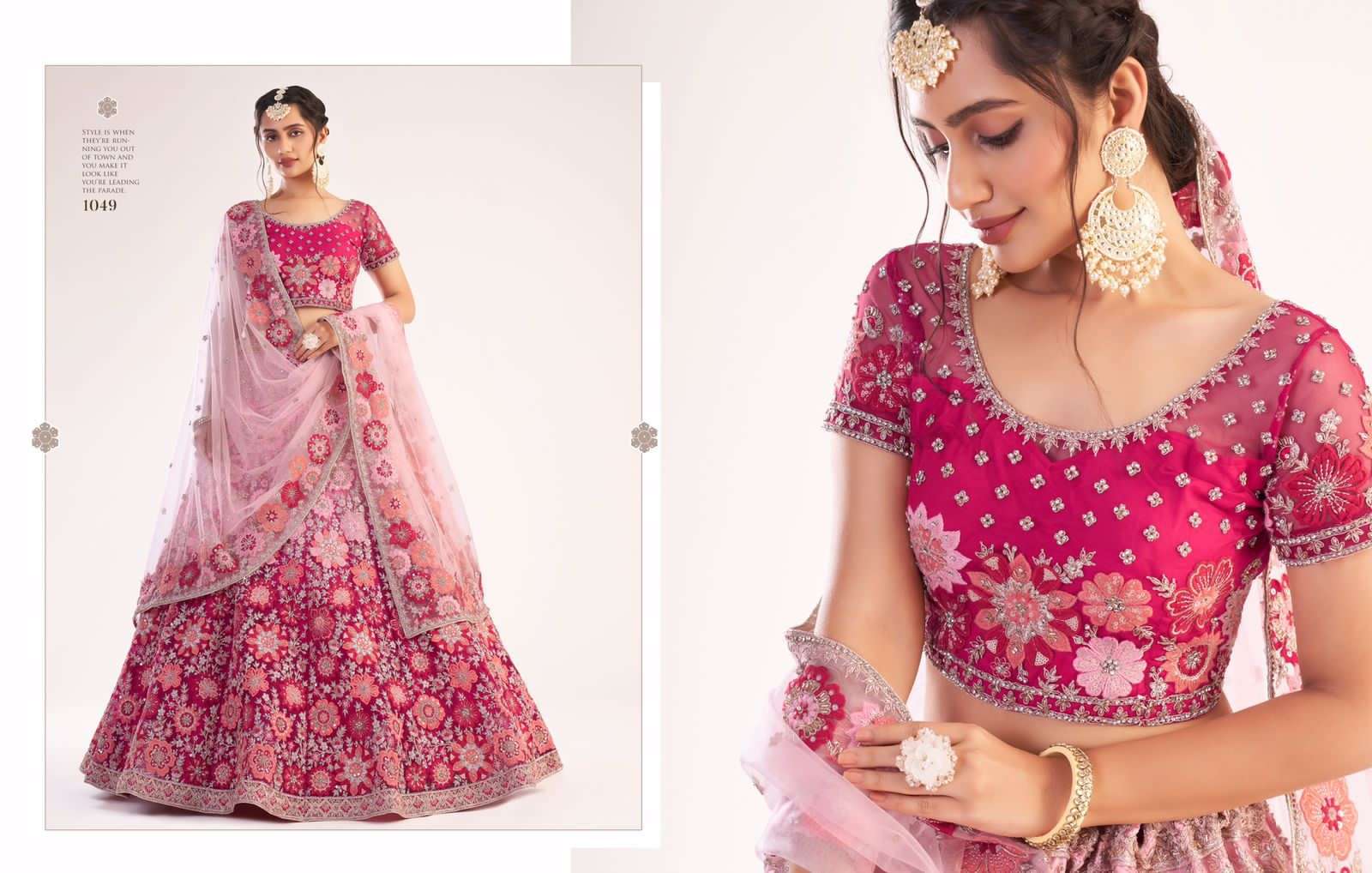 ALIZEH OFFICIAL BRIDAL HERITAGE PREMIUM COLLECTION DESIGNER BUTTERFLY NET LEHENGA 