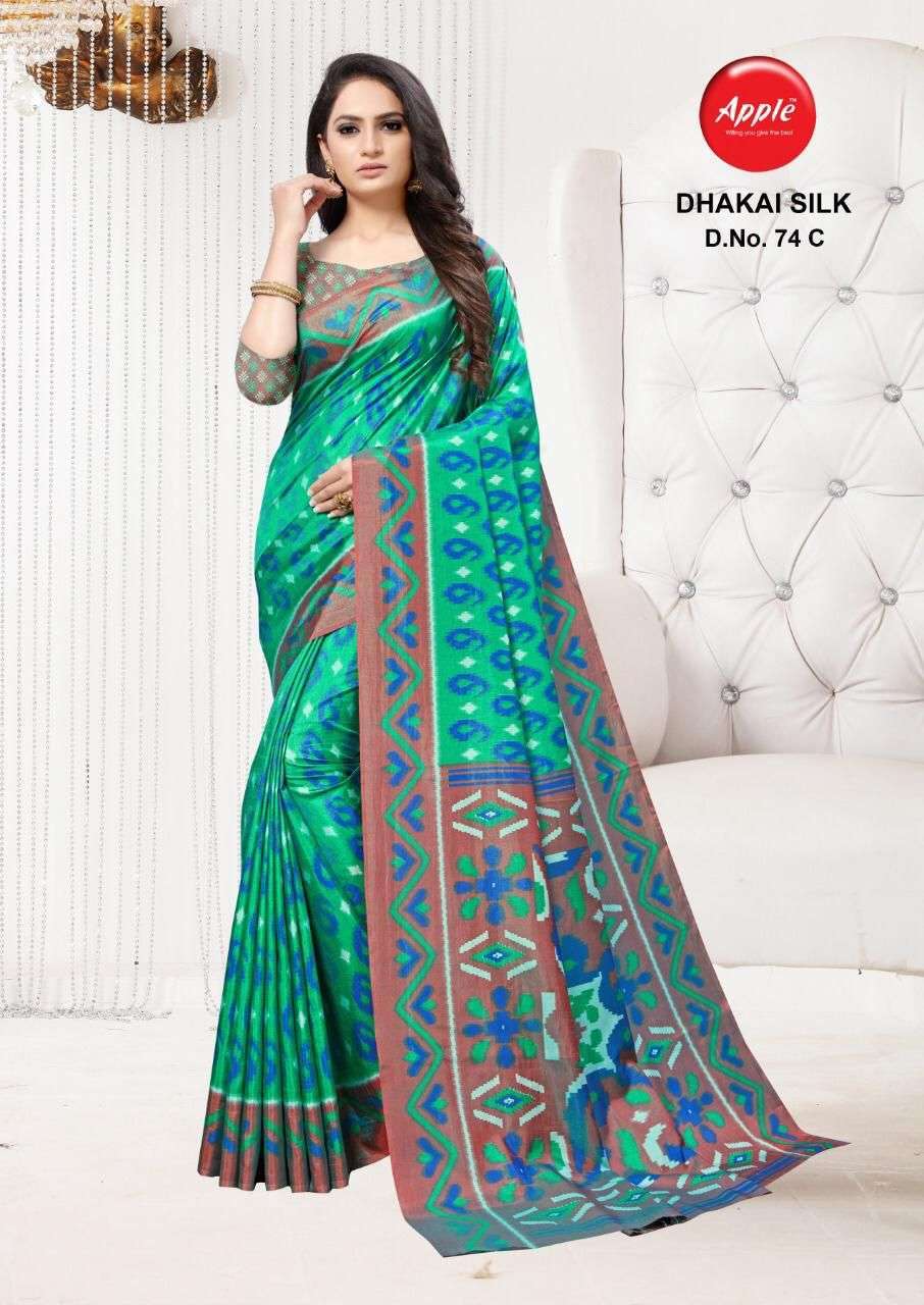 apple dhakai silk 4 colors matching saree