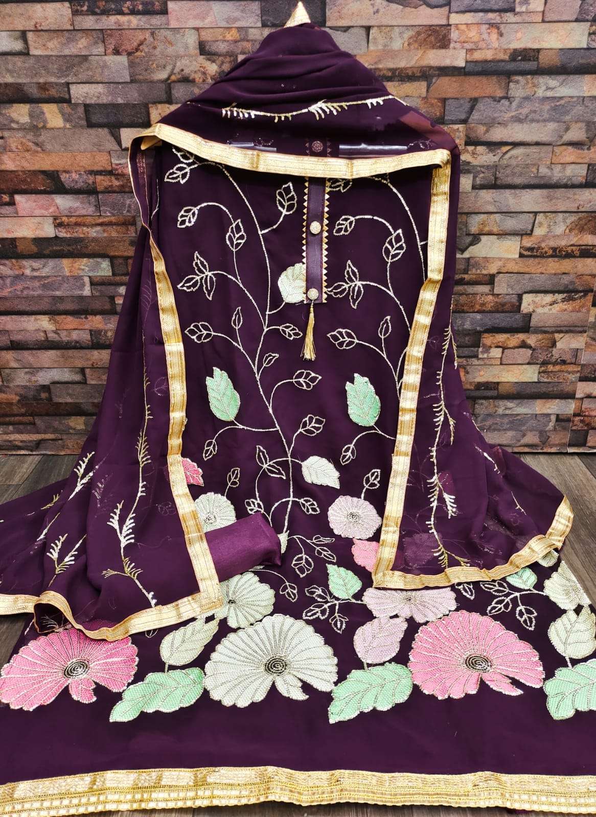BT-07 DESIGNER FAUX GEORGETTE SEQUENCE WORK NON CATALOG SUIT 