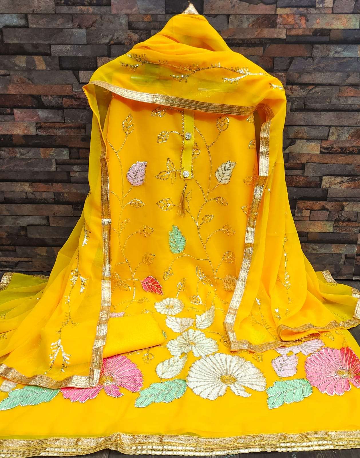 BT-07 DESIGNER FAUX GEORGETTE SEQUENCE WORK NON CATALOG SUIT 