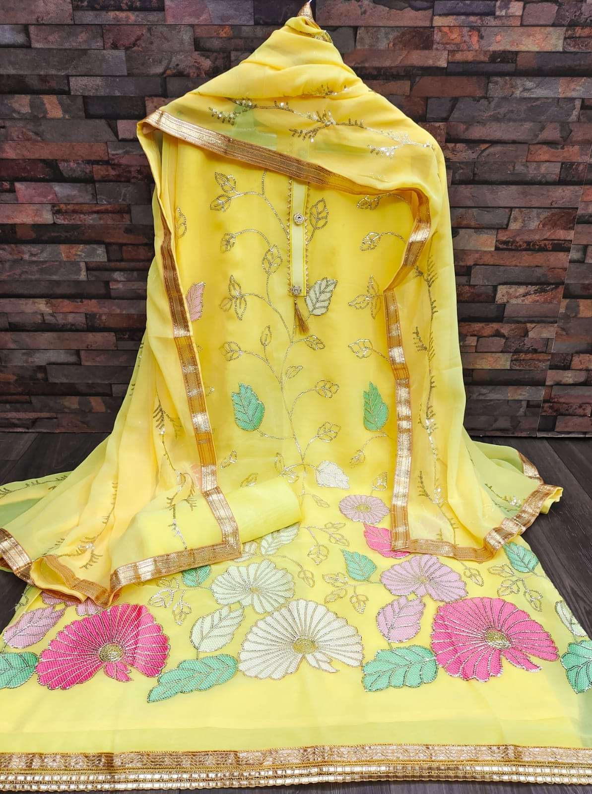 BT-07 DESIGNER FAUX GEORGETTE SEQUENCE WORK NON CATALOG SUIT 