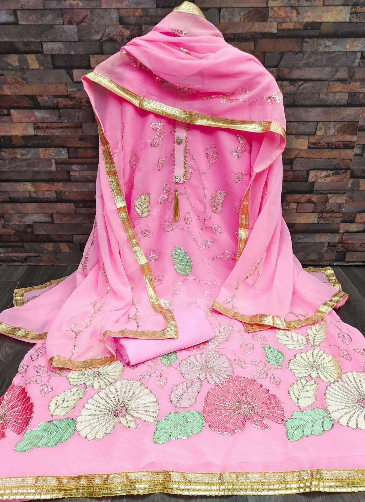BT-07 DESIGNER FAUX GEORGETTE SEQUENCE WORK NON CATALOG SUIT 