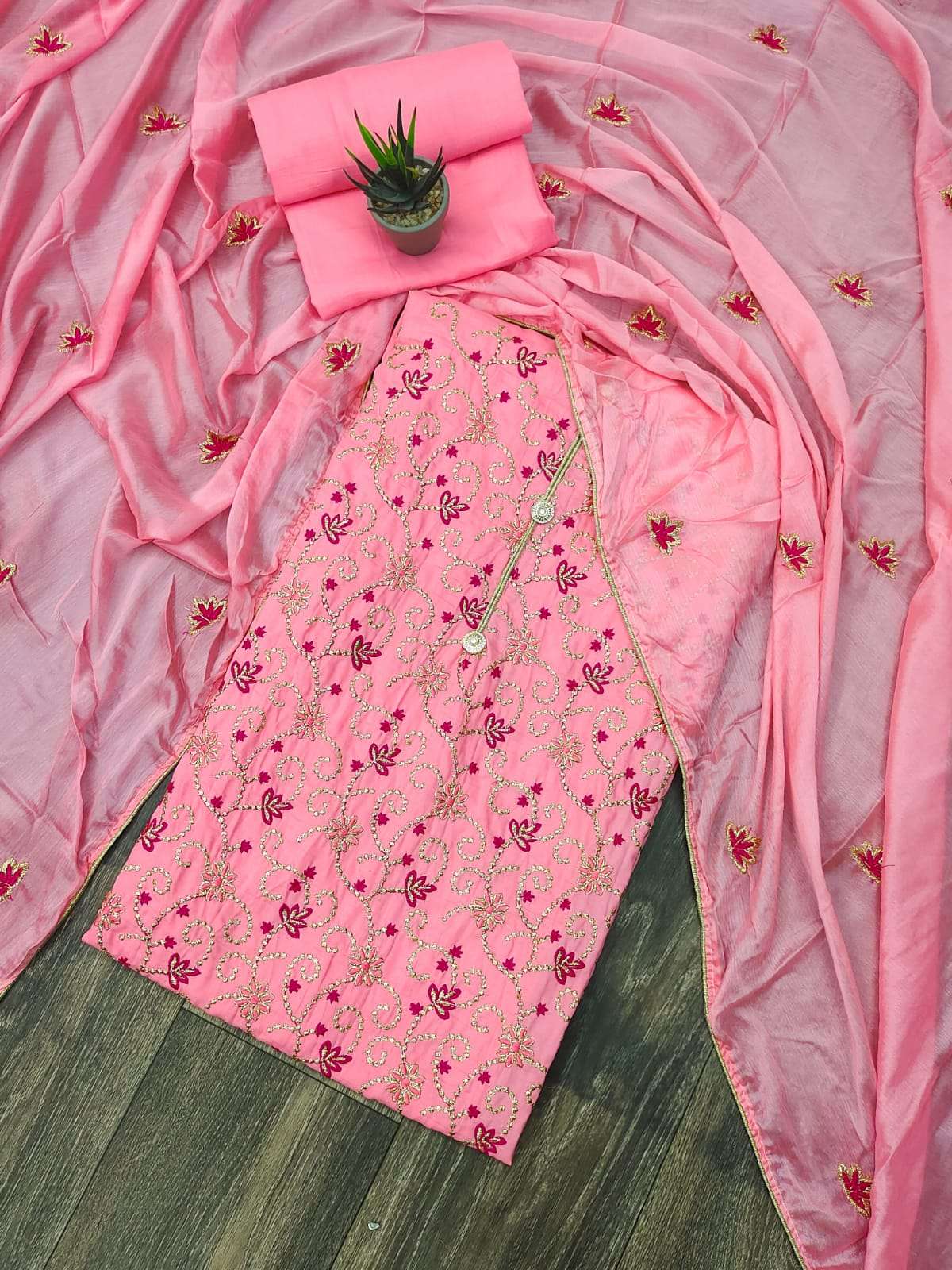 BT-17 DESIGNER MUSLIN COTTON WITH HEAVY EMBROIDERY WORK NON CATALOG SUIT 