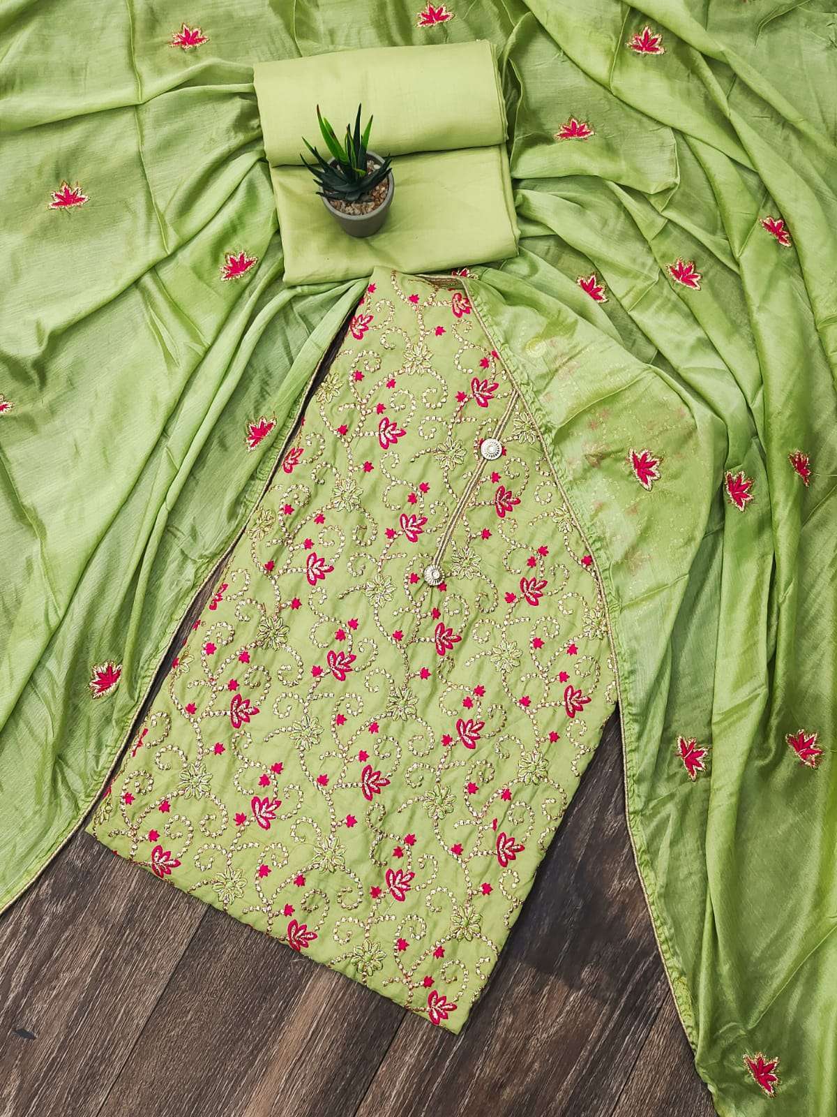 BT-17 DESIGNER MUSLIN COTTON WITH HEAVY EMBROIDERY WORK NON CATALOG SUIT 