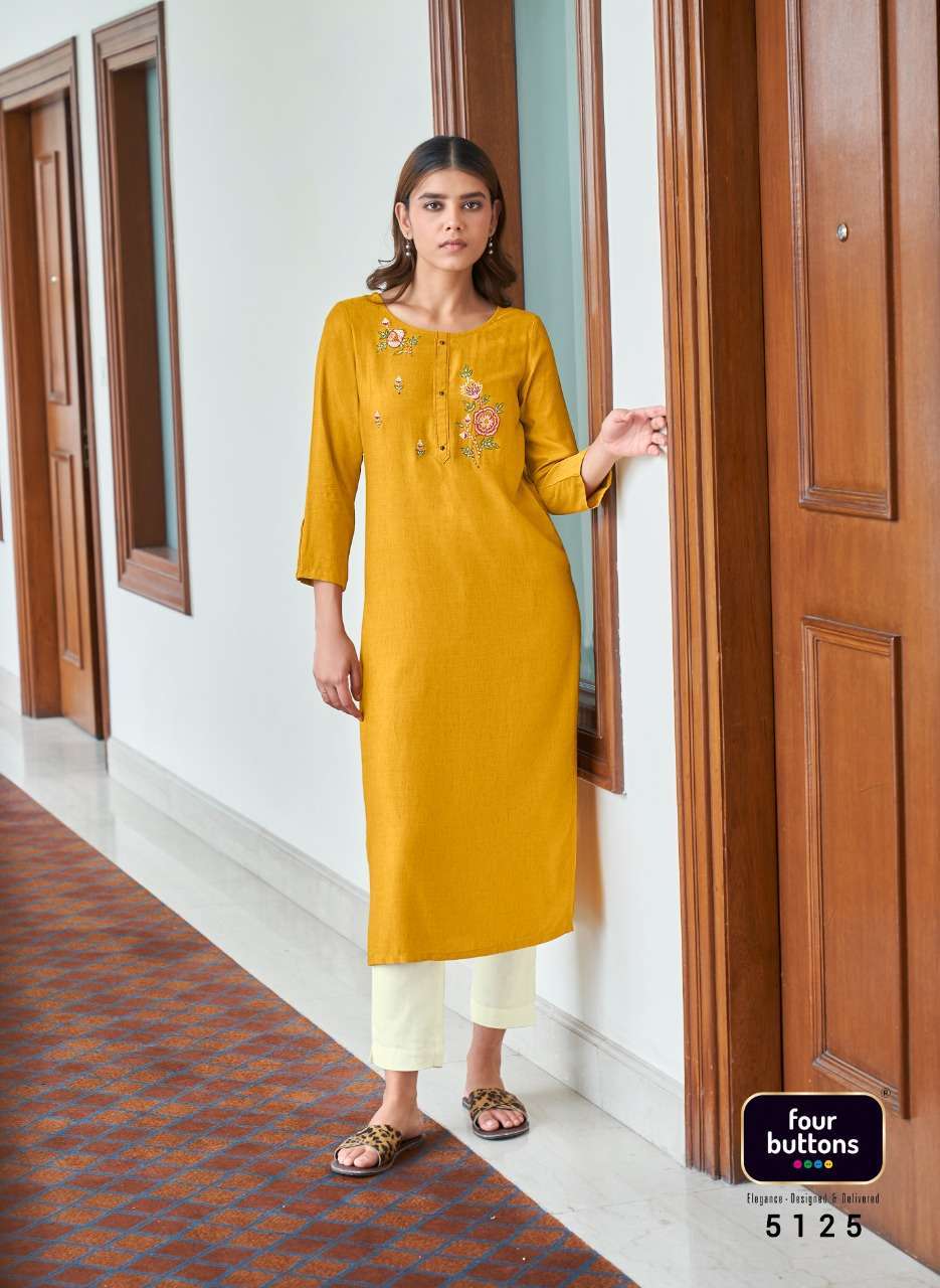 four buttons colors vol 12 series 5121-5128 heavy viscose kurti 