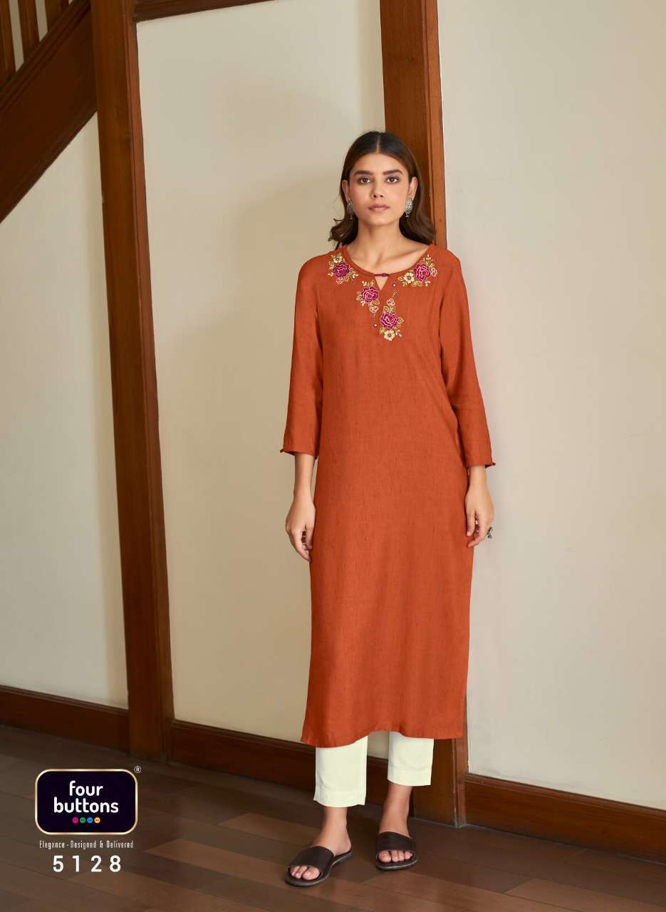 four buttons colors vol 12 series 5121-5128 heavy viscose kurti 