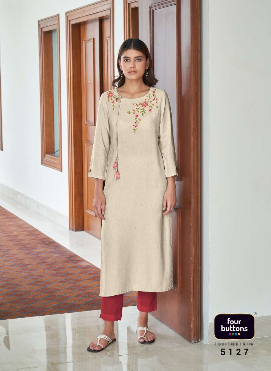 four buttons colors vol 12 series 5121-5128 heavy viscose kurti 