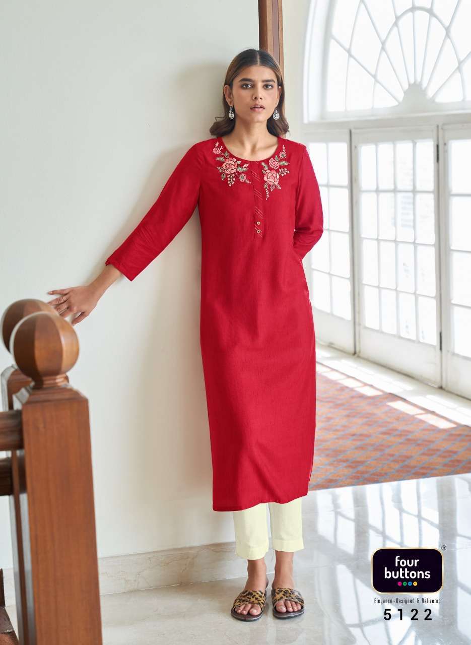 four buttons colors vol 12 series 5121-5128 heavy viscose kurti 