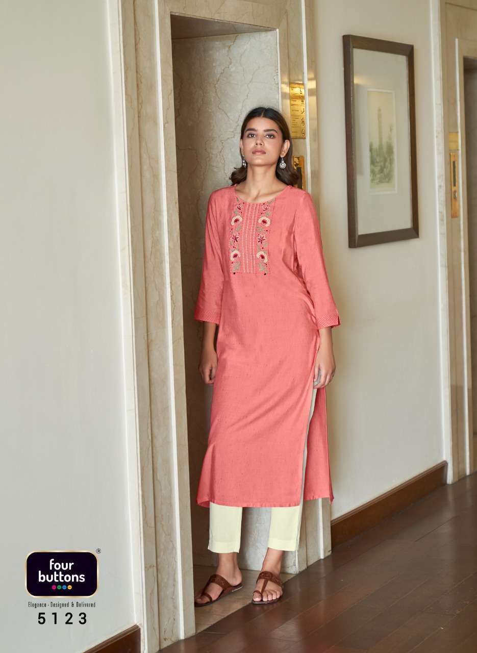 four buttons colors vol 12 series 5121-5128 heavy viscose kurti 