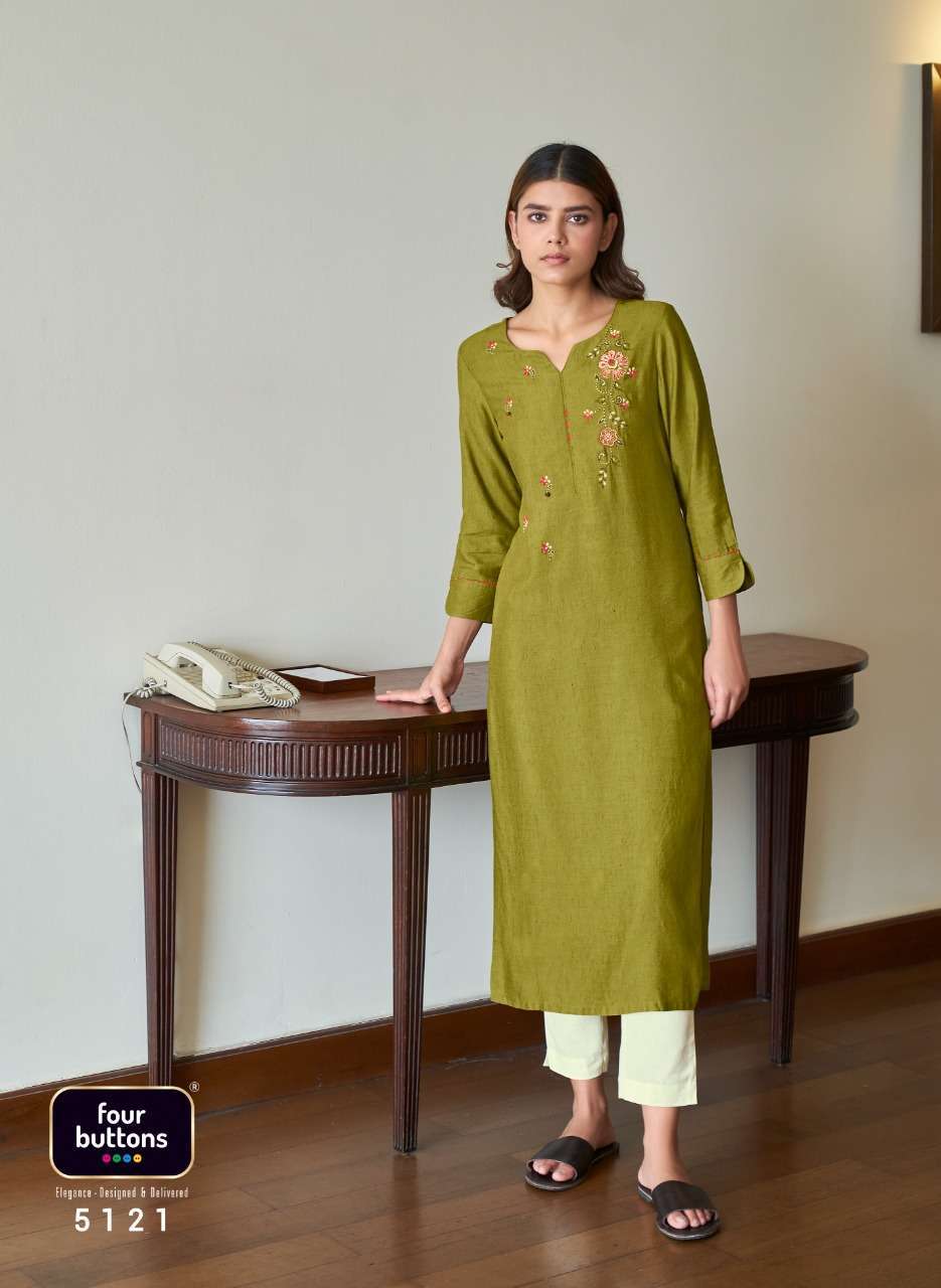 four buttons colors vol 12 series 5121-5128 heavy viscose kurti 
