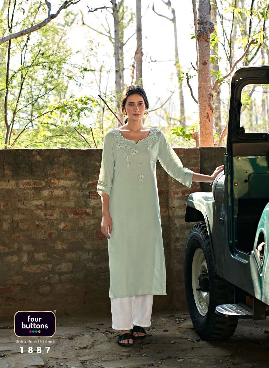 four buttons colors vol 13 series 1881-1888 heavy cotton linen kurti 