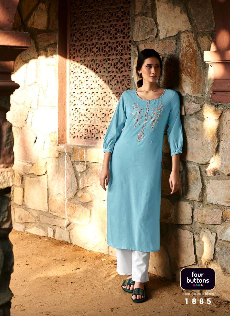 four buttons colors vol 13 series 1881-1888 heavy cotton linen kurti 