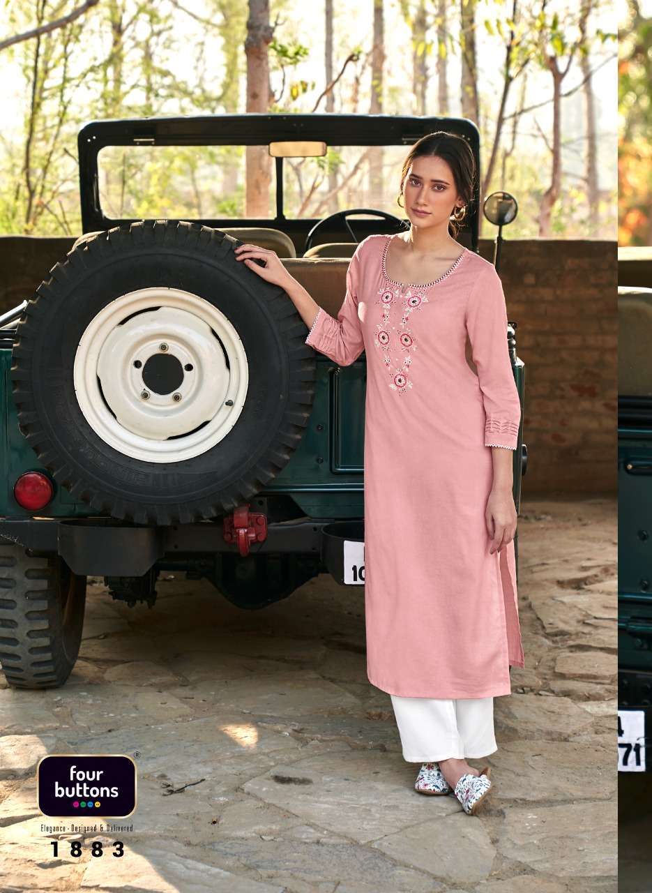 four buttons colors vol 13 series 1881-1888 heavy cotton linen kurti 