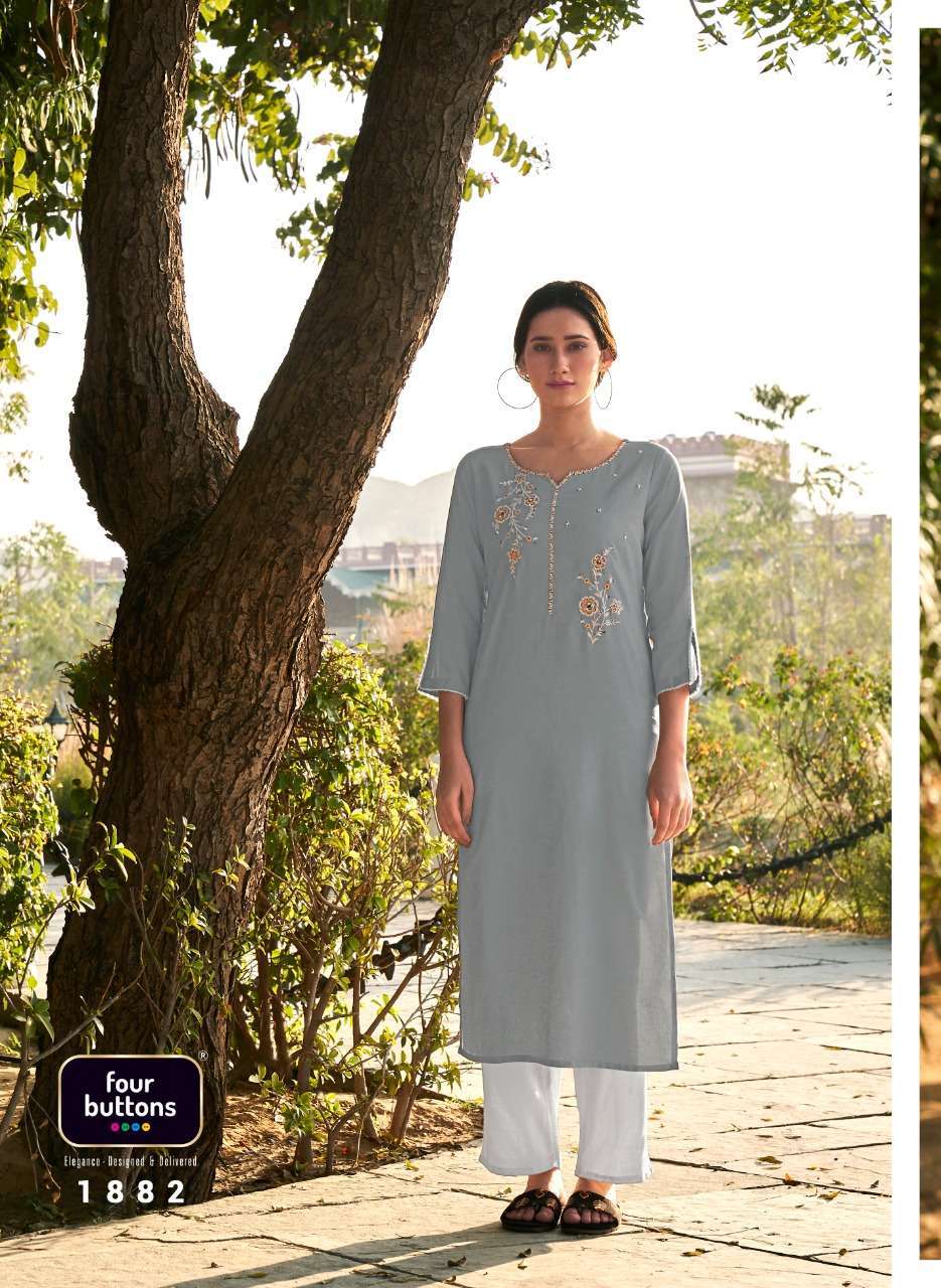four buttons colors vol 13 series 1881-1888 heavy cotton linen kurti 