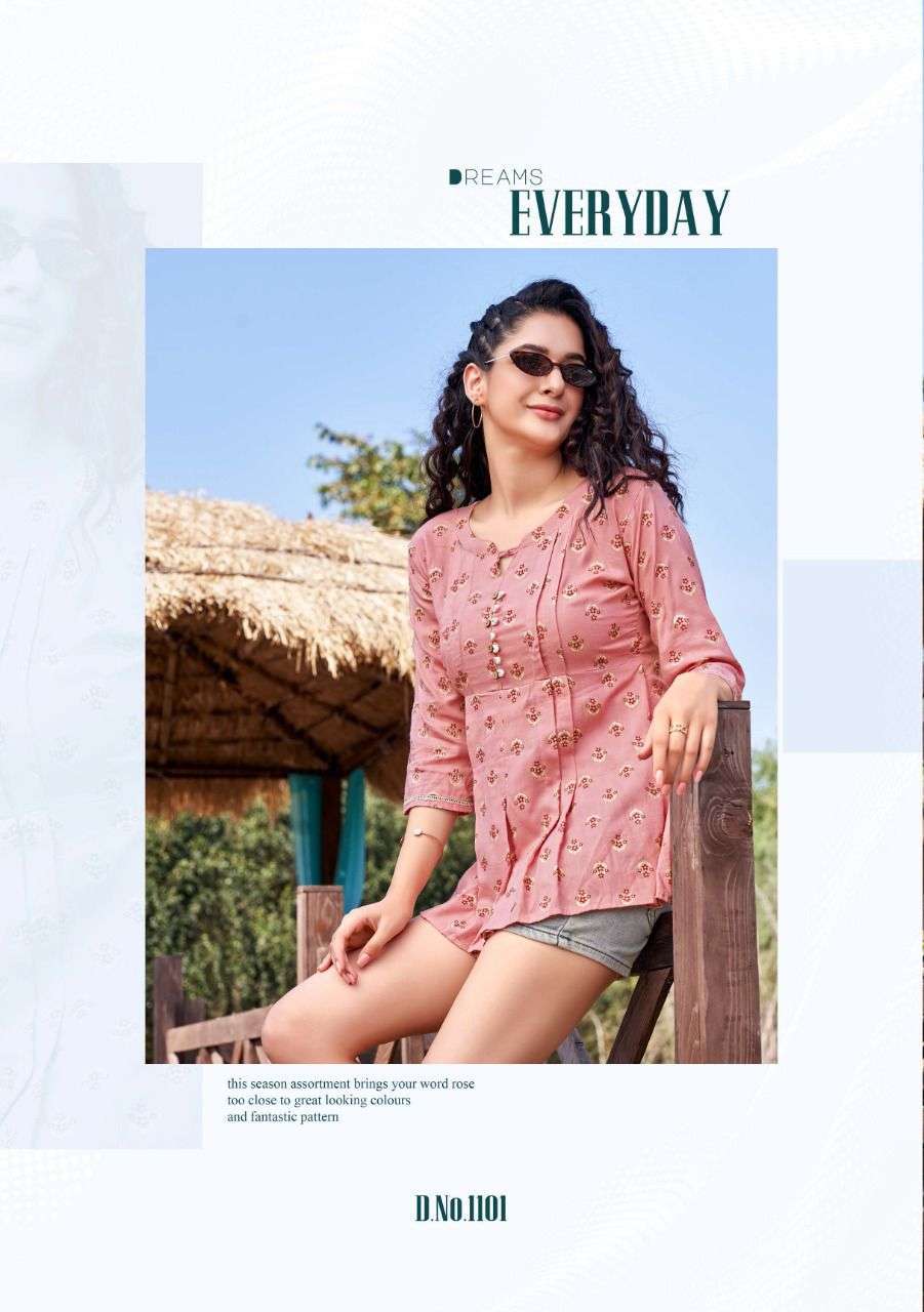 heritage bloom series 1101-1108 rayon slub kurti 