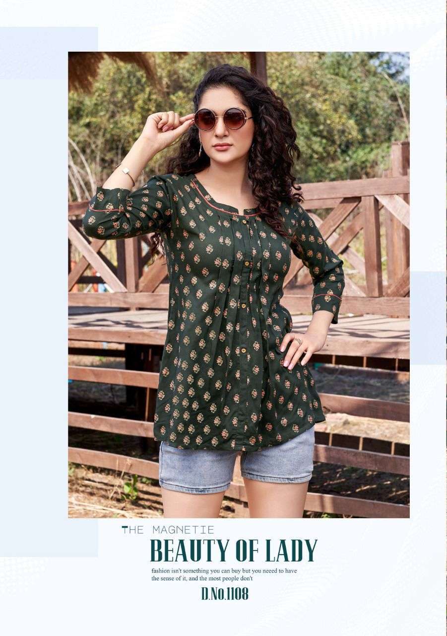 heritage bloom series 1101-1108 rayon slub kurti 