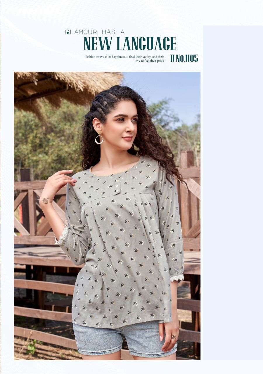 heritage bloom series 1101-1108 rayon slub kurti 