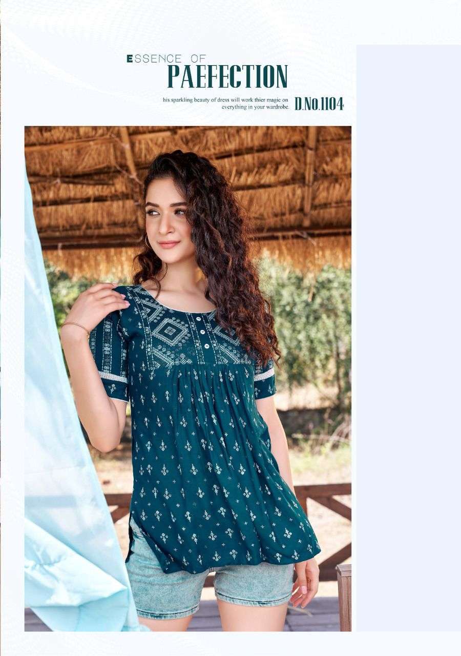 heritage bloom series 1101-1108 rayon slub kurti 