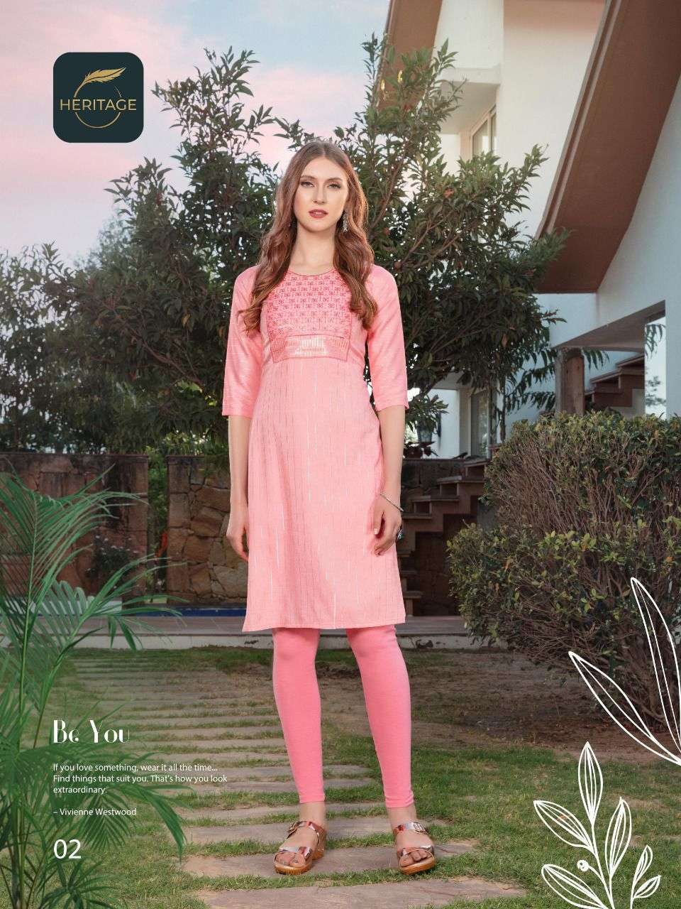heritage elina series 01-07 rayon heavy lurex two toned kurti 