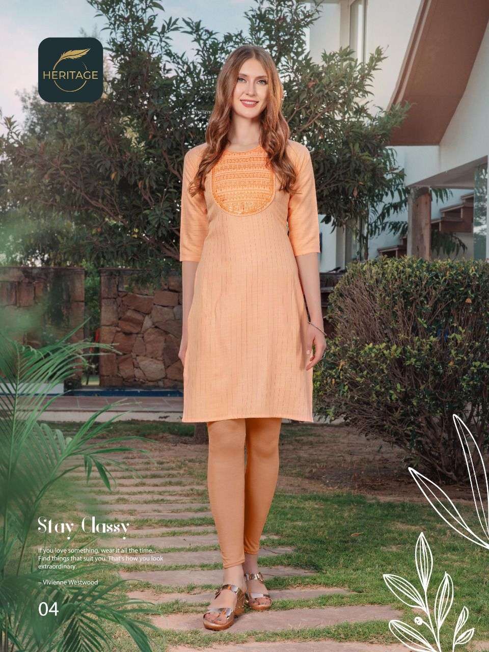 heritage elina series 01-07 rayon heavy lurex two toned kurti 