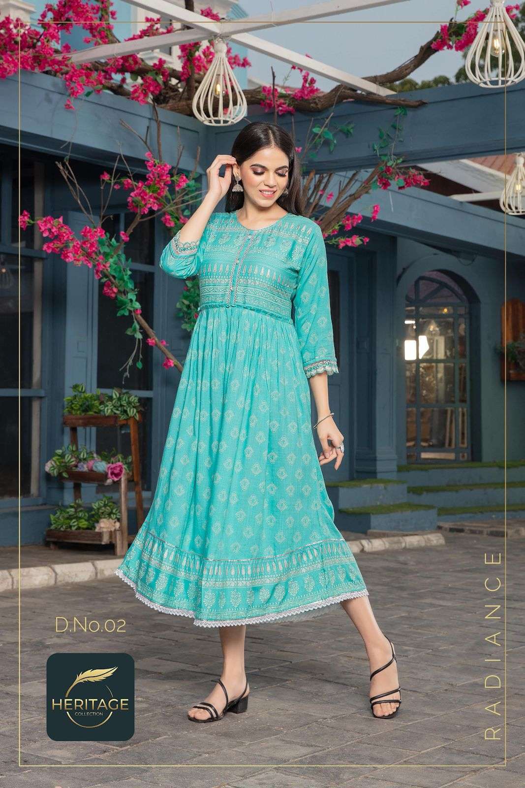 heritage elite series 01-05 rayon printed heavy soft viscose kurti 