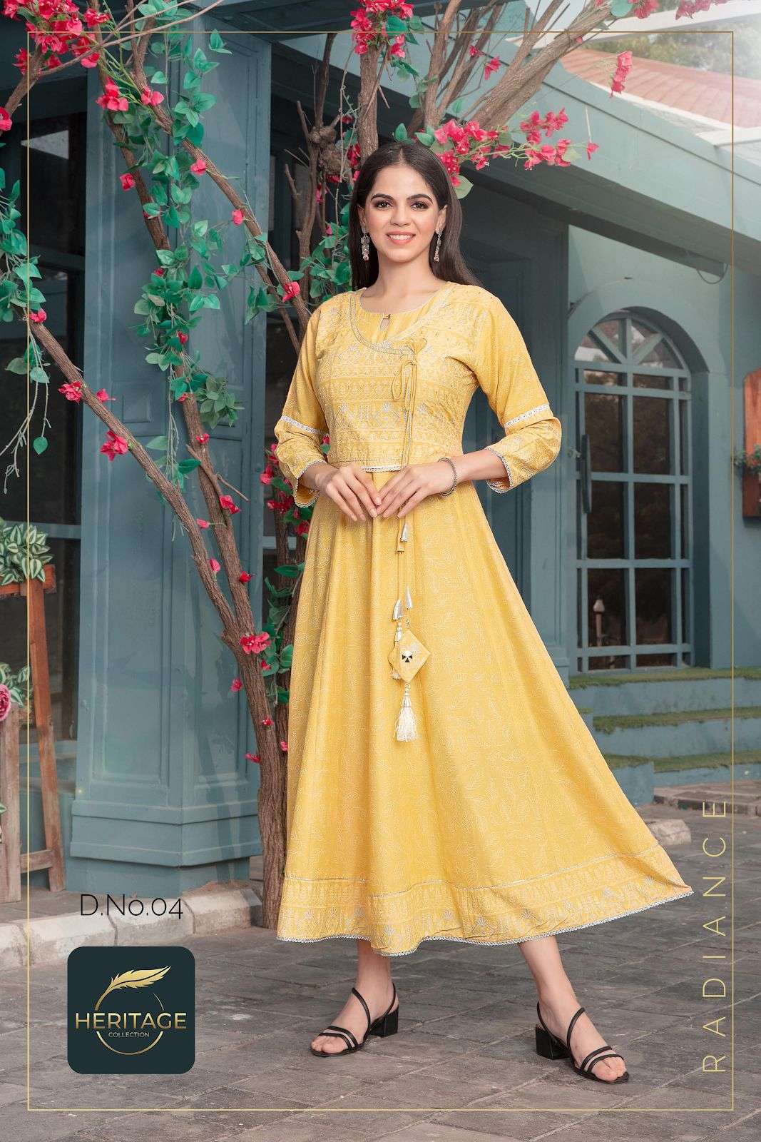 heritage elite series 01-05 rayon printed heavy soft viscose kurti 