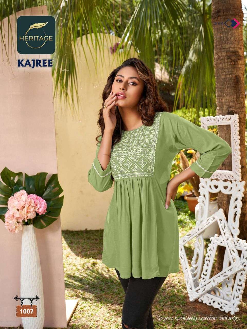 heritage kajree series 1001-1007 rayon slub short top 