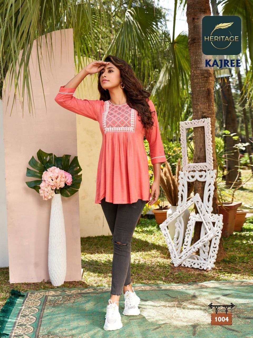 heritage kajree series 1001-1007 rayon slub short top 