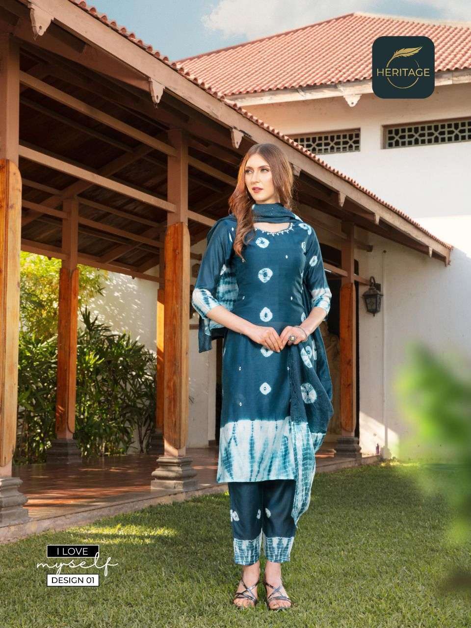 heritage tanishq series 01-06 premium silk chanderi readymade suit 