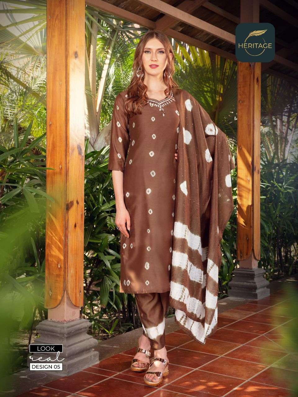 heritage tanishq series 01-06 premium silk chanderi readymade suit 