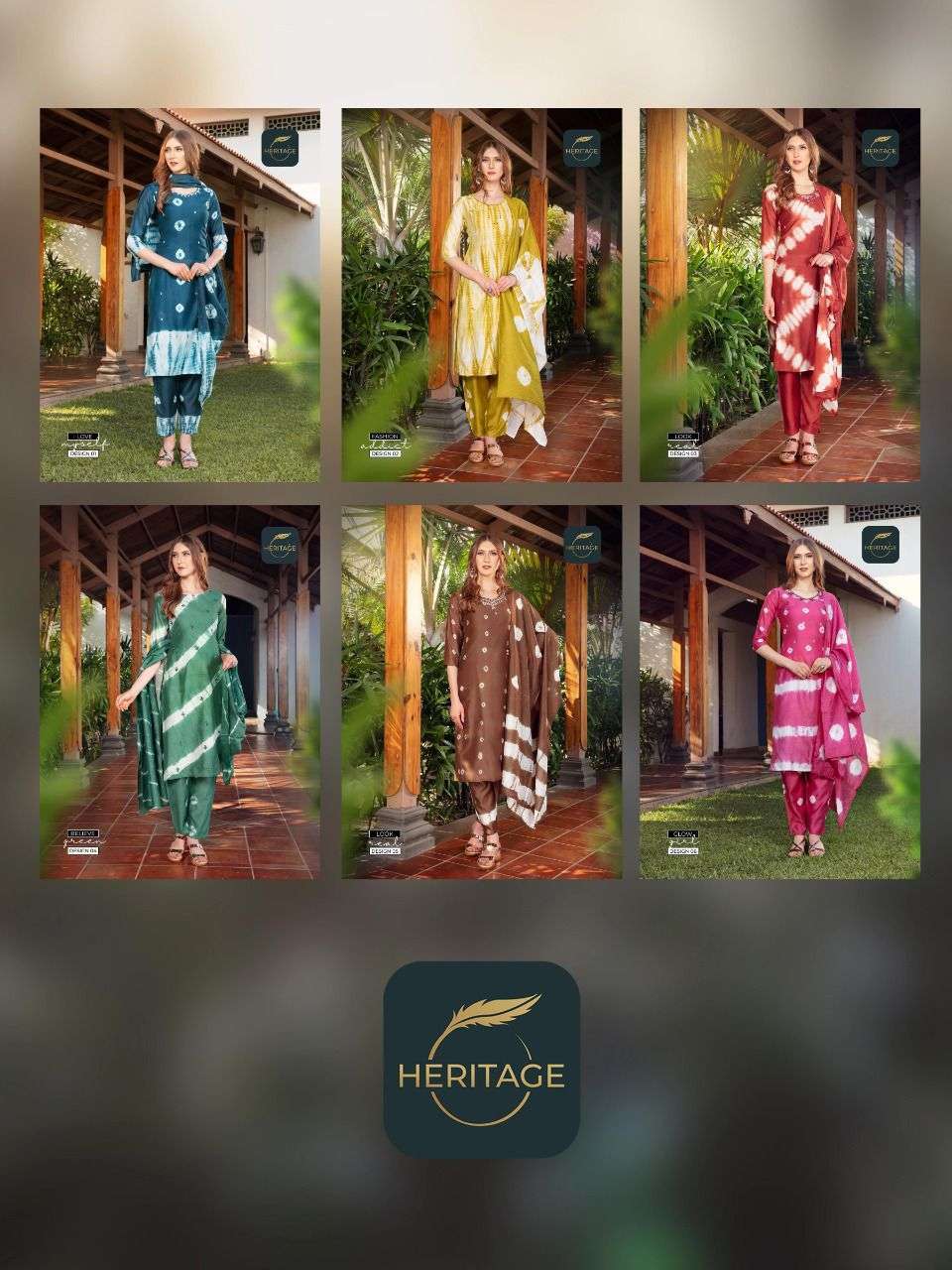 heritage tanishq series 01-06 premium silk chanderi readymade suit 