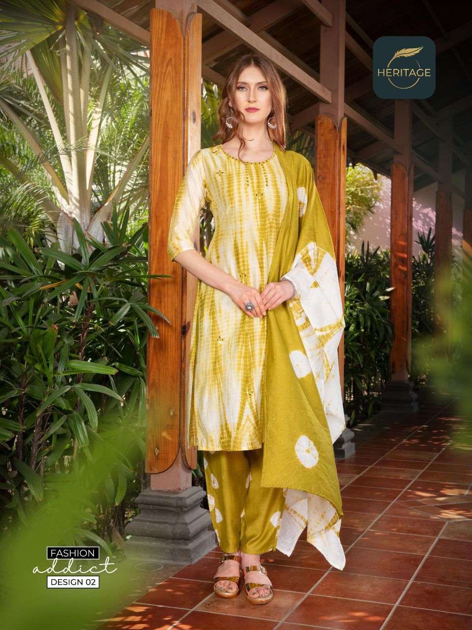 heritage tanishq series 01-06 premium silk chanderi readymade suit 