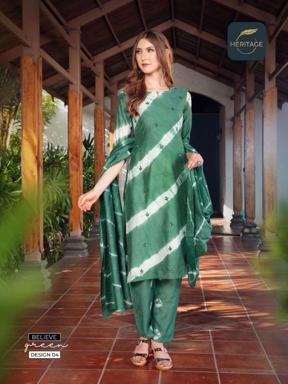 heritage tanishq series 01-06 premium silk chanderi readymade suit 