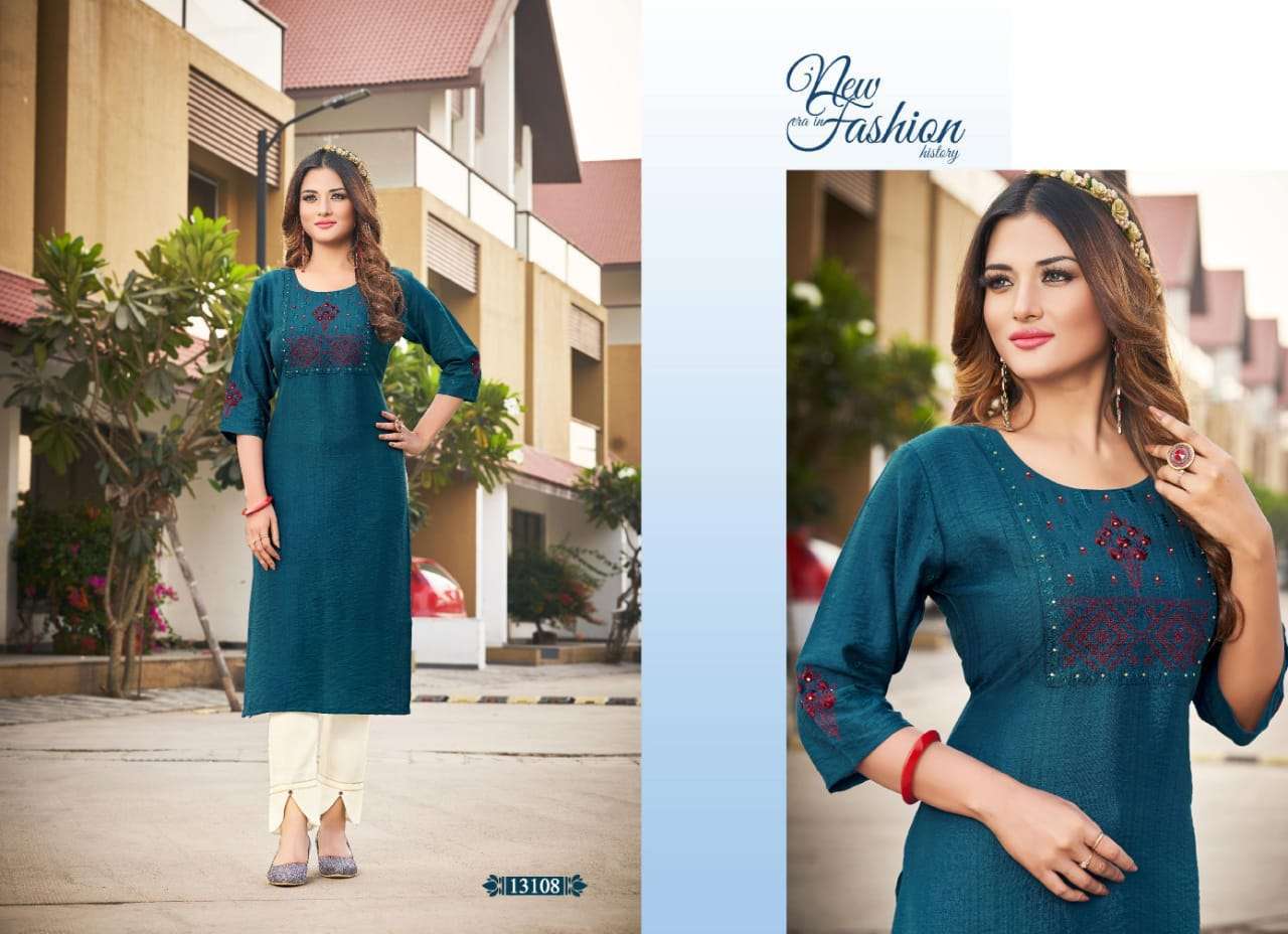 kalaroop score series 13105-13110 fancy rayon kurti 