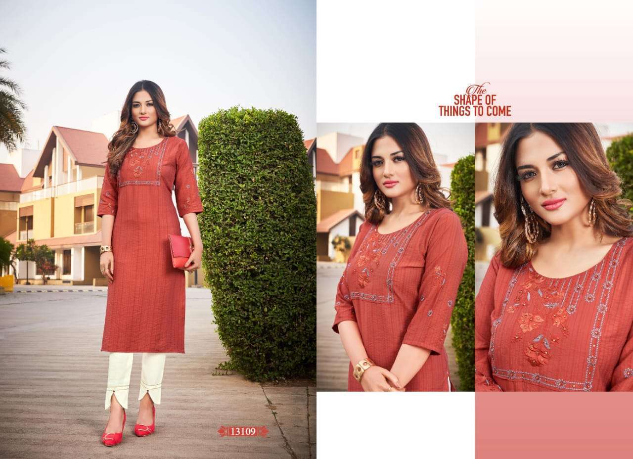 kalaroop score series 13105-13110 fancy rayon kurti 