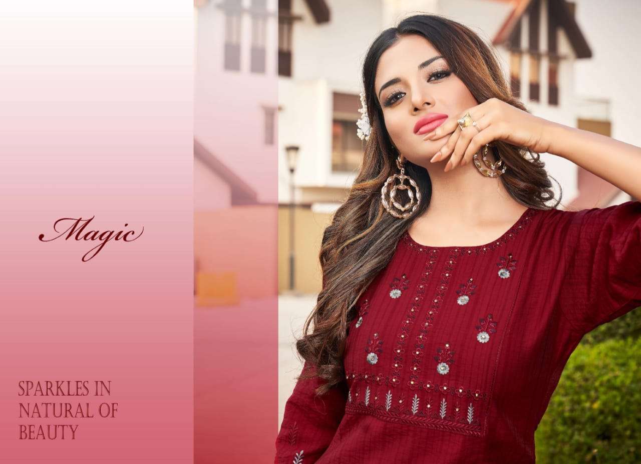 kalaroop score series 13105-13110 fancy rayon kurti 